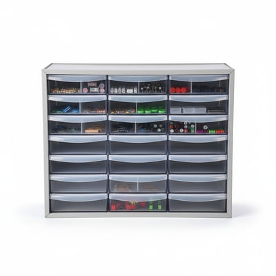 Component Storage 24-Drawer Organizer